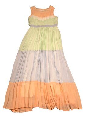 Girls Pleated Colorblock Maxi Dress 10